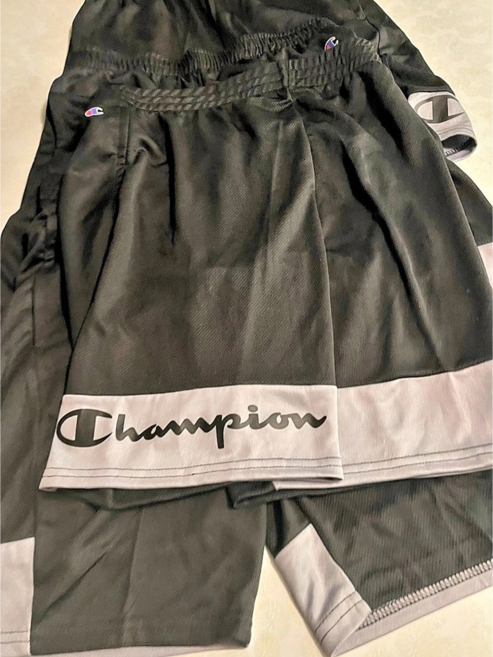 Champion Boys Signature Mesh Shorts Black & Gray Size 14/16.Lot of 4.